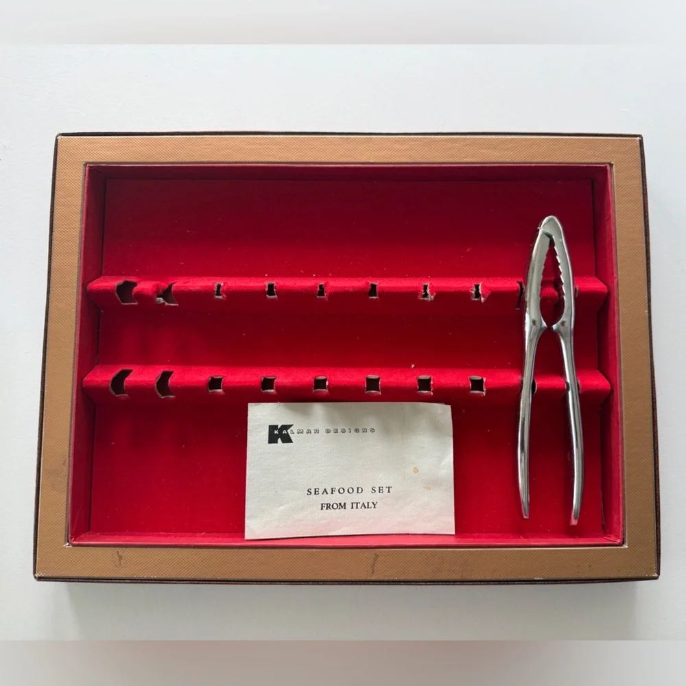 Silver Vintage Kalmar Designs Seafood Serving Set from Italy